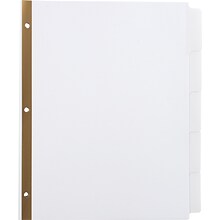 Staples® Write-On™ BIG TAB 5-Tab Set Dividers, White Tabs, 4/Pack (13508)