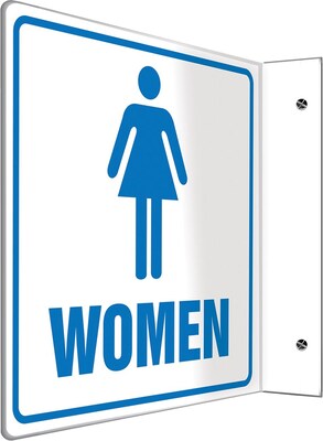 Accuform Women Restroom Projection Sign, Blue/White, 8H x 8W (PSP745)
