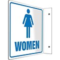 Accuform Women Restroom Projection Sign, Blue/White, 8H x 8W (PSP745)