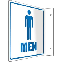 Accuform Men Restroom Projection Sign, Blue/White, 8H x 8W (PSP734)