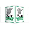Accuform Severe Weather Shelter Area Projection Sign, Green/White, 6H x 5W (PSP141)