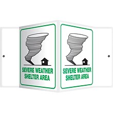 Accuform Severe Weather Shelter Area Projection Sign, Green/White, 6H x 5W (PSP141)