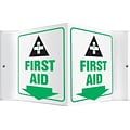 Accuform First Aid Projection Sign, Green/Black/White, 6H x 5W (PSP605)