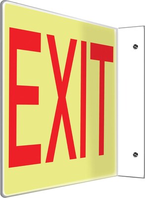 Accuform Exit Projection Sign, Red/White, 8H x 12W (PSP224)