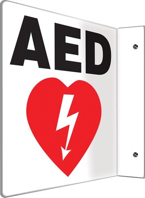 Accuform AED Projection Sign, Red/Black/White, 8H x 8W (PSP708)