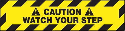 Accuform Signs® Slip-Gard™ CAUTION WATCH YOUR STEP Border Floor Sign, Black/Yellow, 6H x 24W, 1/Pk