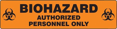 Accuform Slip-Gard BIOHAZARD AUTHORIZED PERSONNEL ONLY Border Floor Sign, BLK/Orange, 6x24 (PSR261
