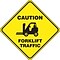 Accuform Slip-Gard CAUTION FORKLIFT TRAFFIC Diamond Floor Sign, Black/Yellow, 17H x 17W (PSR404)