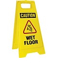 Accuform Slip-Gard CAUTION WET FLOOR 2 X Fold-Ups, Red/Black/Yellow, 25H x 12W (PFW424)