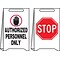 Accuform Slip-Gard AUTHORIZED PERSONNEL ONLY/STOP Reversible Fold-Ups, Red/BLK/WHT, 20x12 (PFE432)