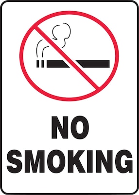 Accuform Safety Sign, NO SMOKING, 10 x 7, Aluminum (MSMK407VA)