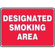 Accuform Safety Sign, DESIGNATED SMOKING AREA, 10 x 14, Aluminum (MSMK403VA)