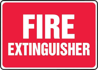 Accuform Safety Sign, Fire Extinguisher, 7 X 10, Adhesive Vinyl (MFXG477VS)