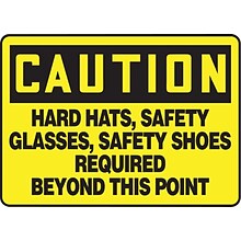 Accuform Safety Sign, Caution, 7 X 10, Adhesive Vinyl (MPPE441VS)