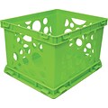 Storex Large Storage and Transport File Crate, Neon Green (61581U01C)