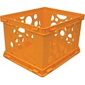 Storex Large Storage and Transport File Crate, Neon Orange (61577U01C)
