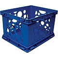 Storex Large Storage and Transport File Crate, Blue (61555U01C)