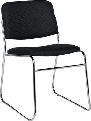 Offices To Go Armless Fabric Stack Chair, Black, 2/CT (OTG11697-QL10)