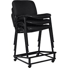 Offices To Go Armless Fabric Stack Chair, Black, 2/CT (OTG11704-QL10)