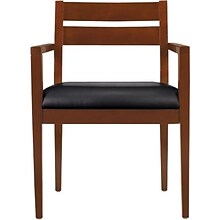 Offices To Go Luxhide Wood Guest Chair, Black/Toffee (OTG11820BTH)