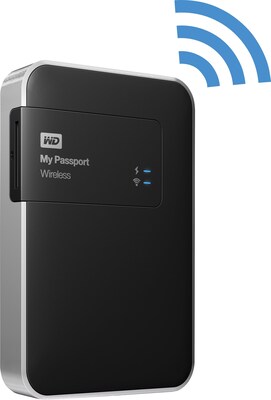 WD My Passport Wireless 2TB USB 3.0 Hard Drive, Black