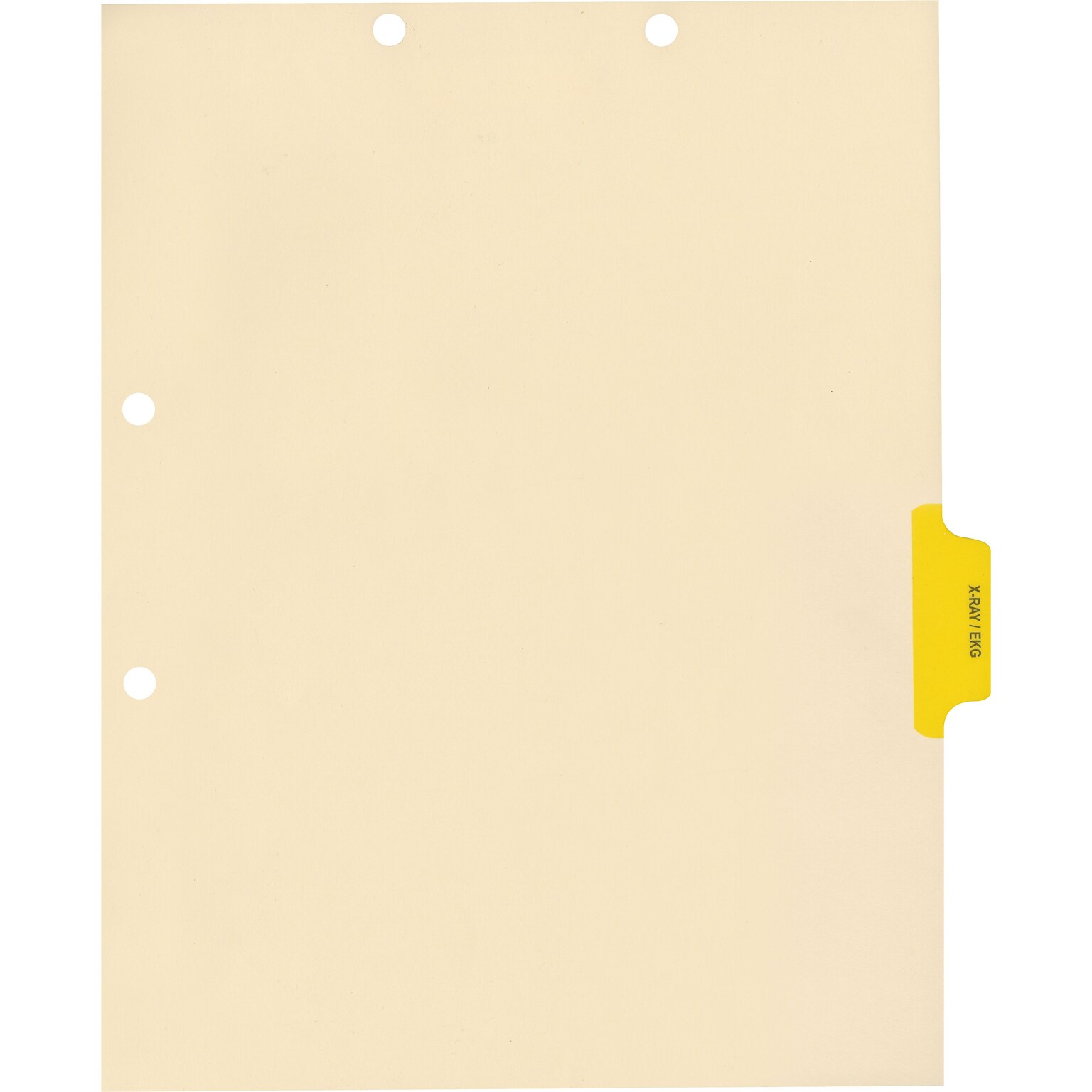 Medical Arts Press® Position 4 Colored Side-Tab Chart Dividers, X-Ray/EKG, Lt. Yellow