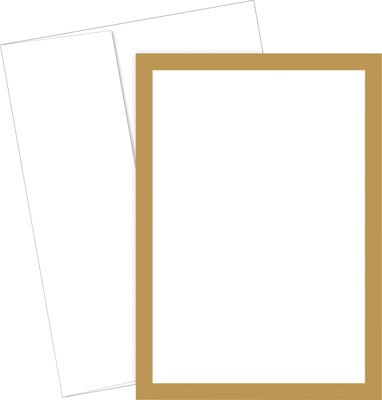 Great Papers® Metallic Gold Border Flat Card Invitation and Envelopes, 20/Pack