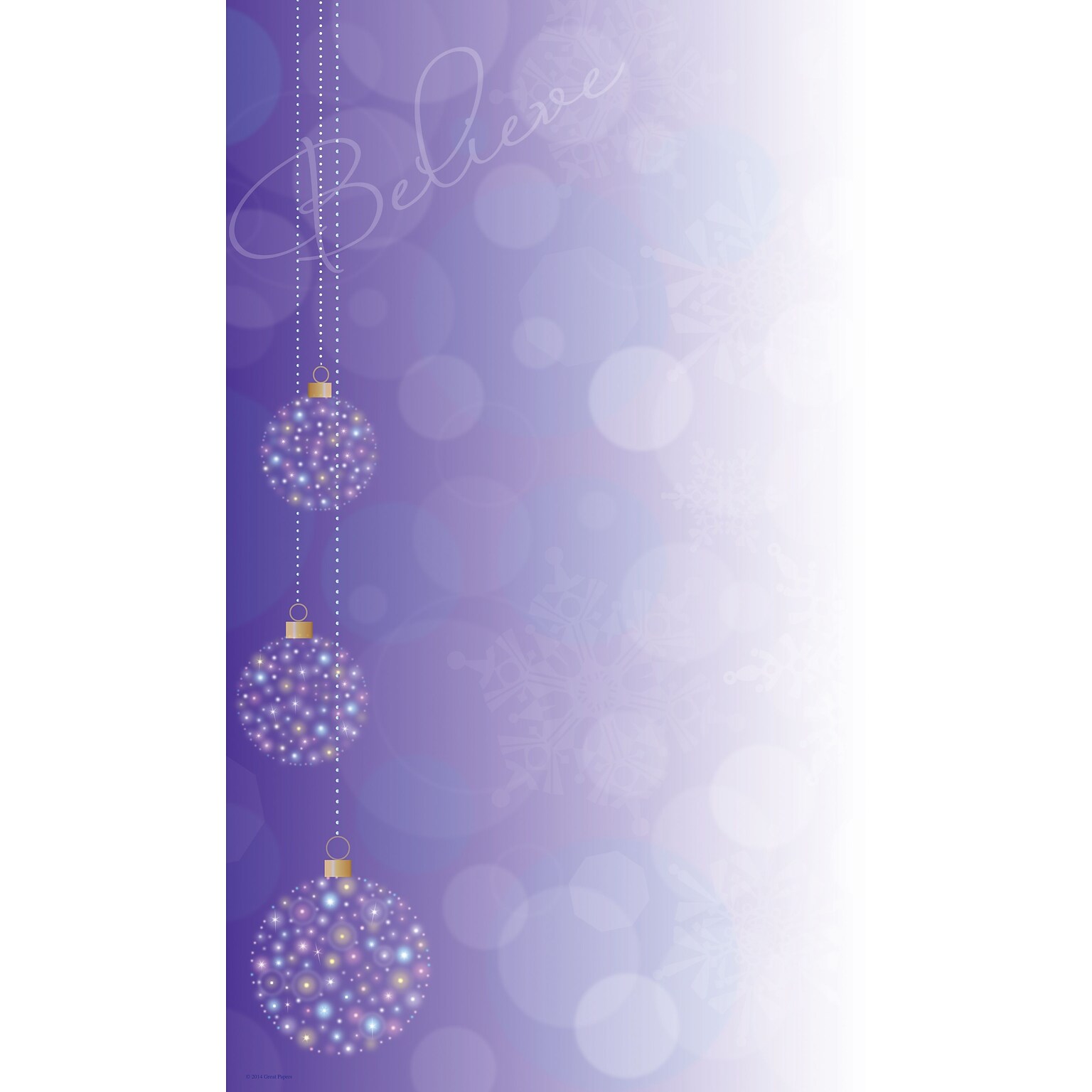 Great Papers® Believe Ornaments Letterhead, 80/Pack