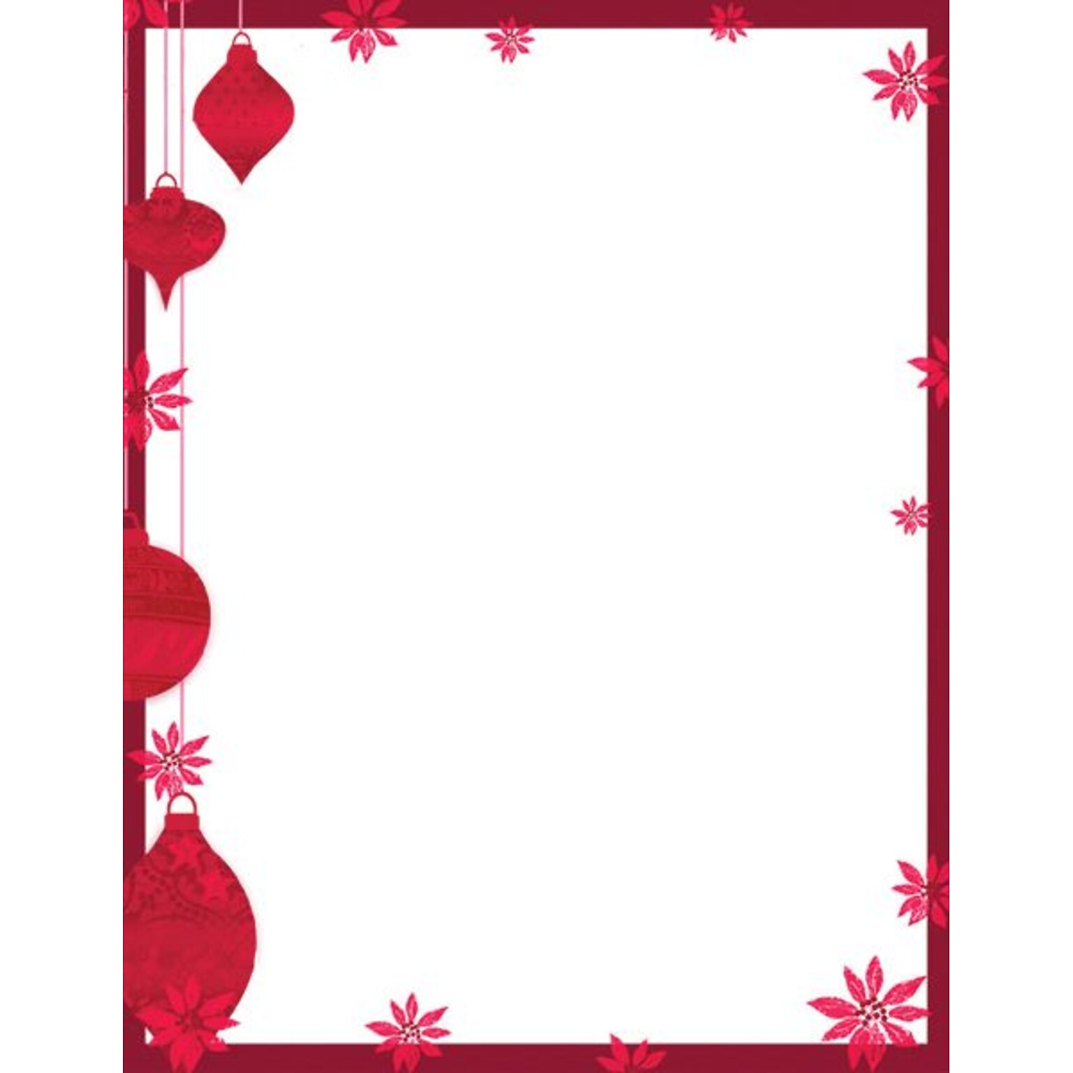 Great Papers® Holiday Stationery Painted Poinsettia, 80/Count