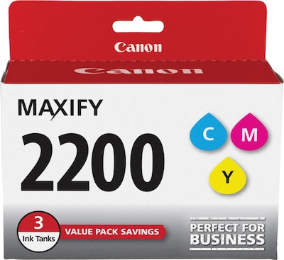 Canon 2200 Cyan/Magenta/Yellow Ink Cartridge, 3/Pack (9304B005)