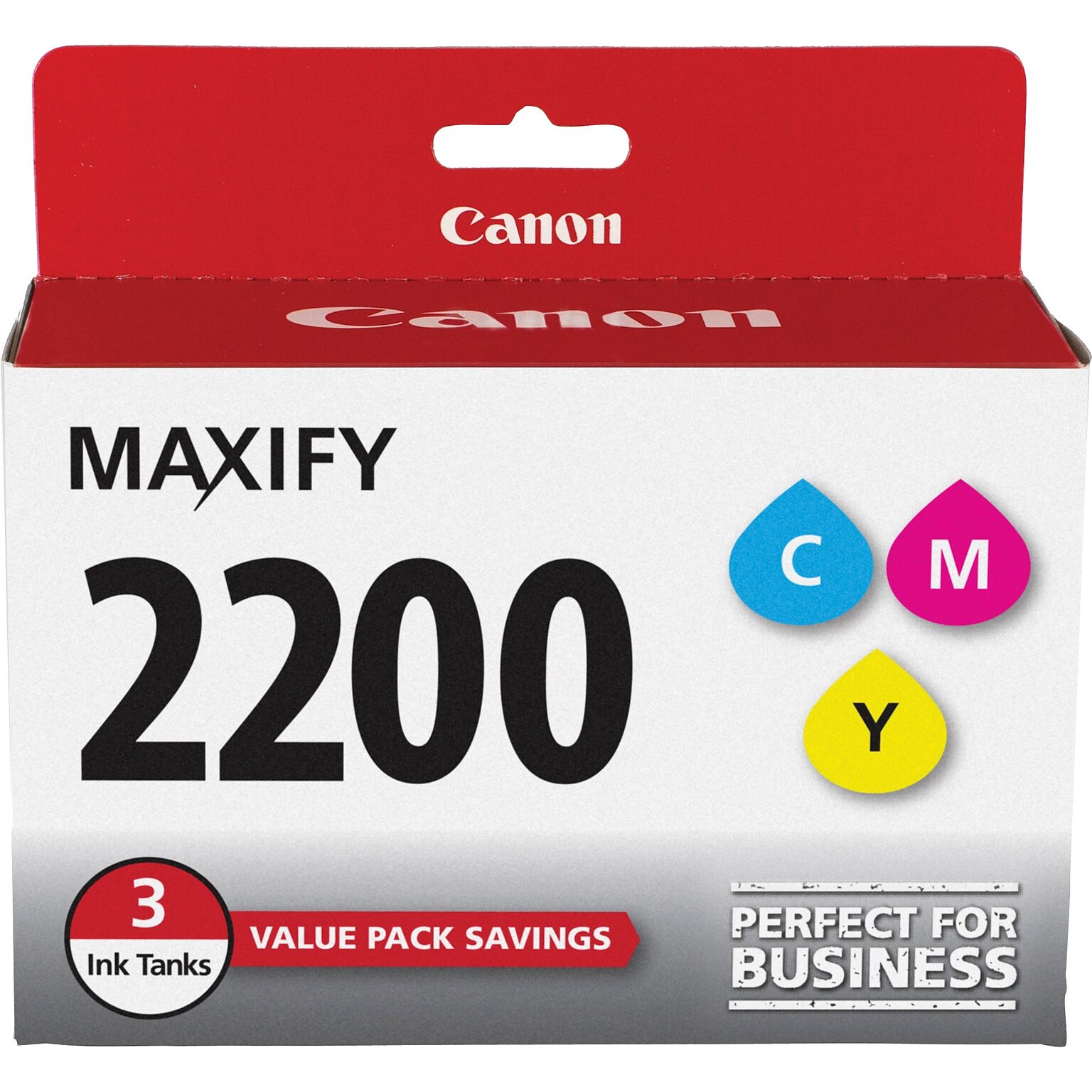 Canon 2200 Cyan/Magenta/Yellow Ink Cartridge, 3/Pack (9304B005)