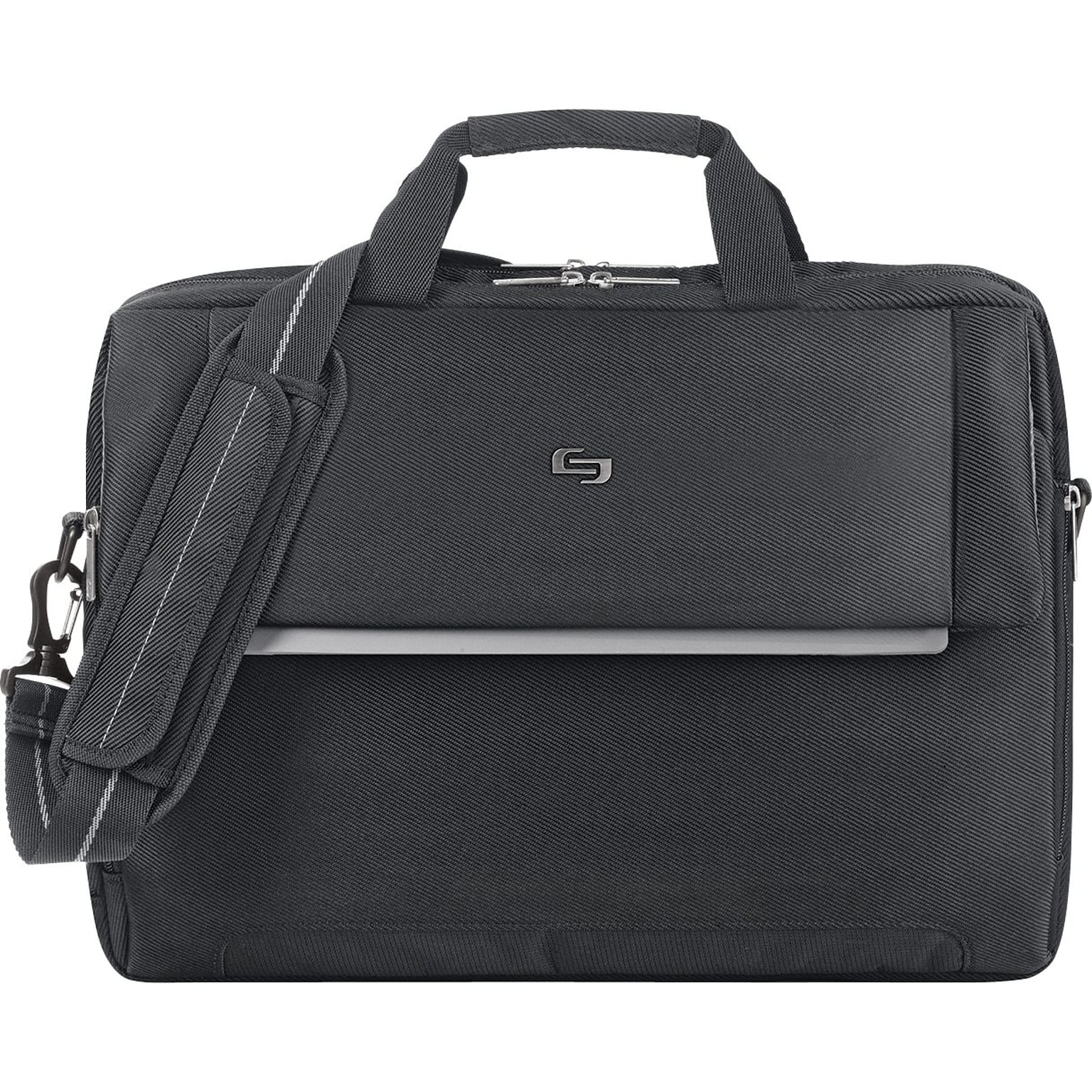 Solo New York Urban Chrysler Polyester Briefcase, Laptop Compatible, Black (LVL330-4)