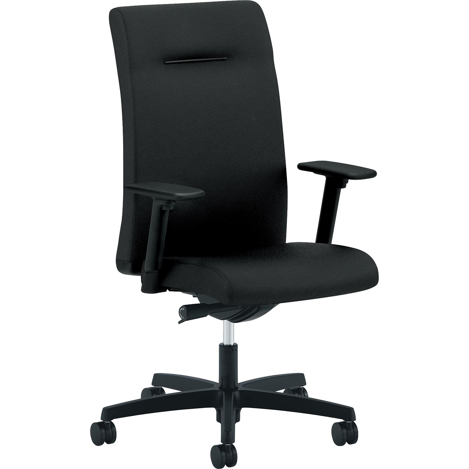 HON Ignition Executive High-Back Chair with Synchro-Tilt and Back Angle, Adjustable Arms, Fabric, Black