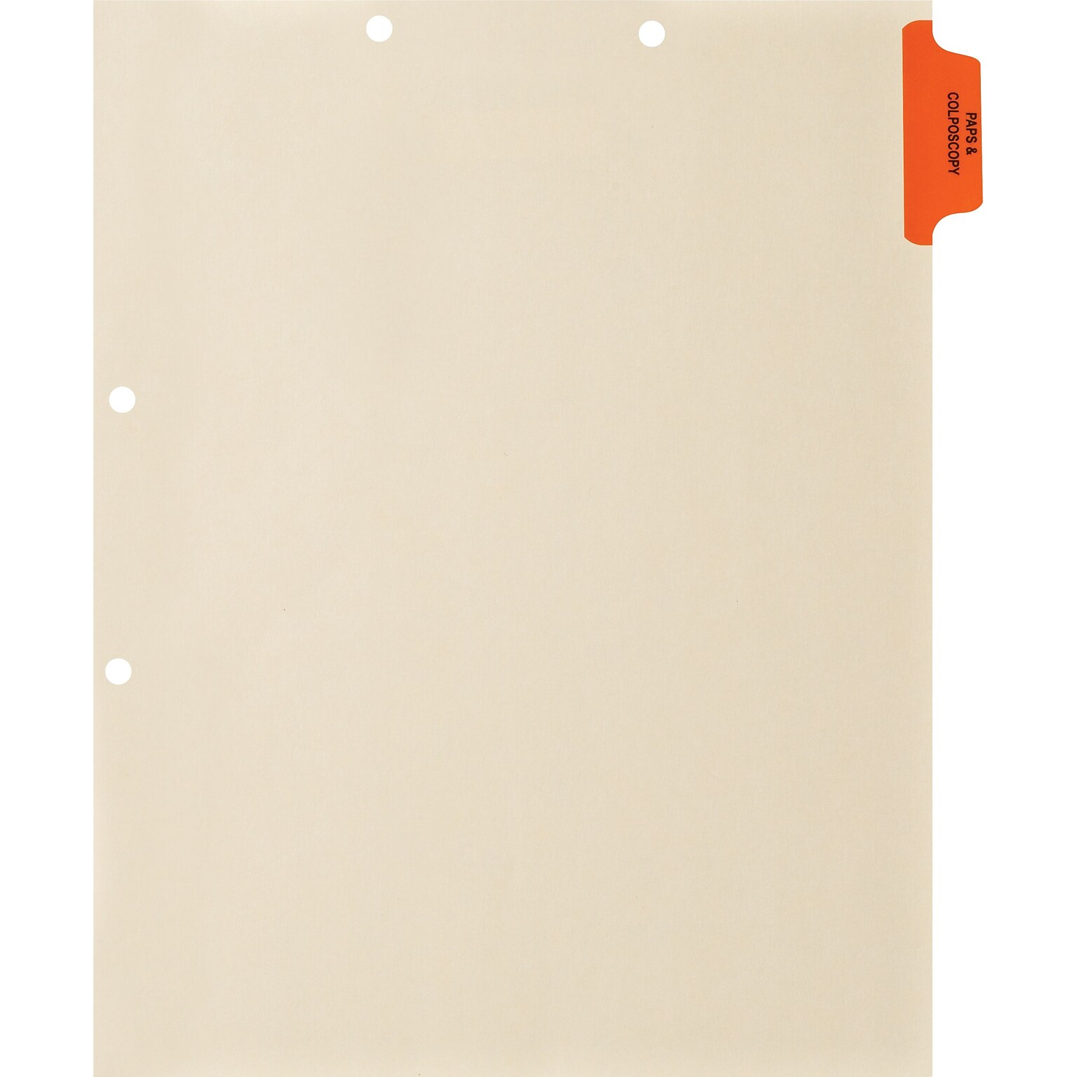 Medical Arts Press® Position 1 Colored Side-Tab Chart Dividers, Pap & Colposcopy, Orange