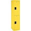Double tier locker, recessed handle, yellow