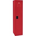 Single tier locker, recessed handle, 15x18x66, red