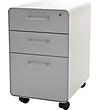 Poppin West 18th File Cabinet with Casters; 2-Drawer, Letter/Legal Size, White/Light Gray