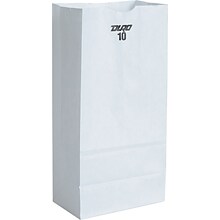 10# Paper Bag, 35-Lb Base Weight, White, 6-5/16 X 4-3/16 X 13-3/8, 500-Bundle