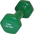 3lb Green Vinyl Coated Cast Iron Dumbbell