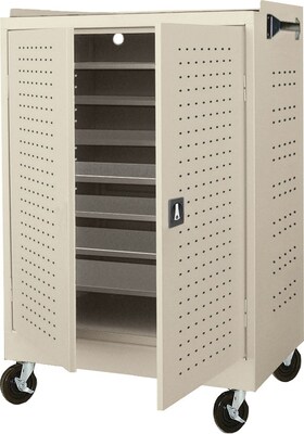 Mobile Laptop Security Cabinet, 36W Putty