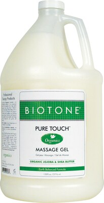 Biotone Pure Touch Organics Massage Gel, Unscented, 1 Gallon Bottle, 6/Case (PTOMG1GCS)