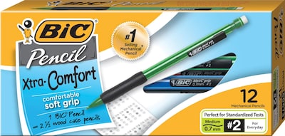 BIC Matic Grip Mechanical Pencil, 0.7mm, #2 Hard Lead, Dozen (40473/MPG11)