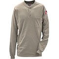 Workrite® Walls® 7 oz. Flame Resistant 1-Pocket Regular Henley Shirt, Khaki, Medium