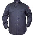 Workrite® Walls® 7 oz. Flame Resistant 2-Pocket Regular Arc Flash Work Shirt, Navy, 2XL