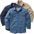 Workrite® Dickies® 7.5 oz. Amtex™ Flame Resistant 2-Pocket Regular Snap-Front Shirt, Denim, XL