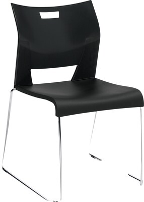 Global Duet Stacking Chairs Without Arms, Black, 4/Ct (TD6621CHBLK)