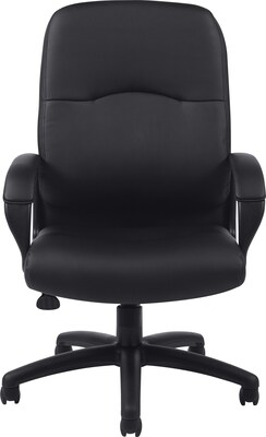 Offices To Go®  Luxhide Leather Executive Chair, Black (OTG11617B)
