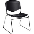 Offices To Go® Armless Stack Chair, Plastic, Black, Seat: 18w x 18D, Back: 18W x 14H, 2/Ct