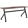 HON Multi-Purpose Table, Fixed Base, 72W, Chestnut Laminate, Black Finish (BSXBMPT7224XC)