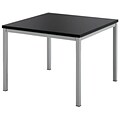 HON 24x24 Metal Leg Corner Table, Black Laminate, Silver Frame (BSXHML8851P)